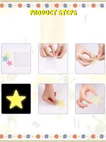 100pcs 3cm Luminous Wall Stickers For Party Decorations, Removable Glowing Star Wall Stickers For Bedroom Ceiling Decor - Multicolor - View 4