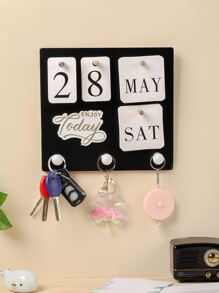 1pc Black Calendar Wall Hanger - View 1