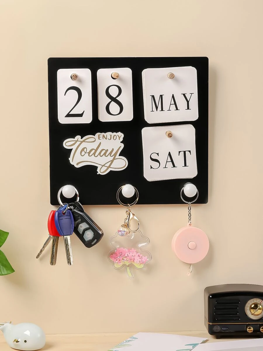 1pc Black Calendar Wall Hanger - View 1