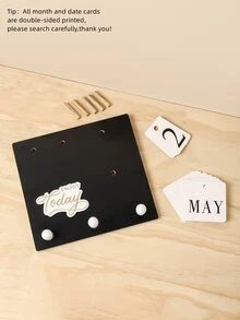 1pc Black Calendar Wall Hanger - View 3