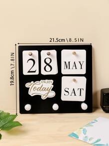 1pc Black Calendar Wall Hanger - View 4