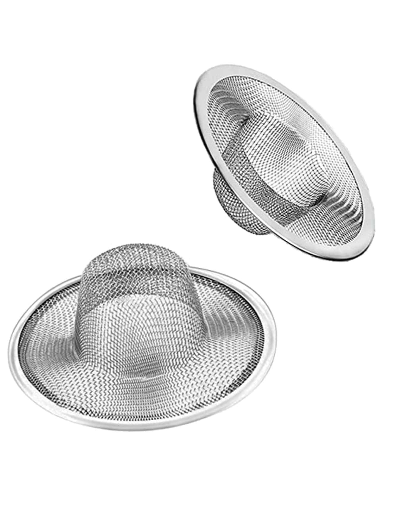 1pc Kitchen Sink Filter Mesh, Stainless Steel Separation Residue Strainer, Drainage Net Cap For Washing Vegetables & Avoiding Drain Clogging - Silver - View 1