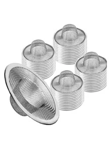 1pc Kitchen Sink Filter Mesh, Stainless Steel Separation Residue Strainer, Drainage Net Cap For Washing Vegetables & Avoiding Drain Clogging - Silver - View 3