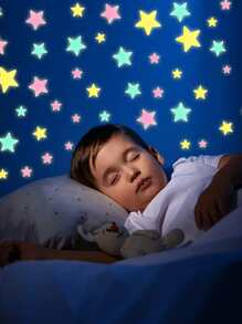 100pcs 3cm Luminous Wall Stickers For Party Decorations, Removable Glowing Star Wall Stickers For Bedroom Ceiling Decor - Multicolor - View 6