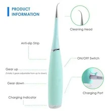 Plaque Remover for Teeth, Ultrasonic Scaler Tooth Cleaner Dental Tools for Calculus, Tarter, and Stain Remover - Green - View 5