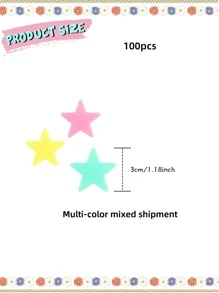 100pcs 3cm Luminous Wall Stickers For Party Decorations, Removable Glowing Star Wall Stickers For Bedroom Ceiling Decor - Multicolor - View 7