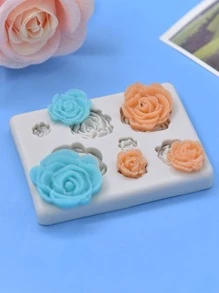 1pc Flower Shaped DIY Silicone Mold - Grey - View 5