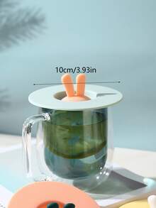 1入組隨機兔耳朵防塵杯蓋適用於所有種類圓形杯子和杯子 - 彩色 - 查看 5