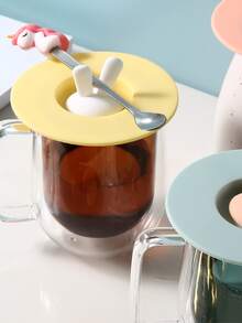 1入組隨機兔耳朵防塵杯蓋適用於所有種類圓形杯子和杯子 - 彩色 - 查看 4