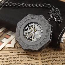 1 Miếng Màu bạc Màu sắc Thủ công Đồng hồ Động lực Đồng hồ bỏ túi - màu đen - Xem 3