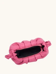 Pleated Underarm Bag - Hot Pink - View 4
