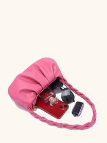 Pleated Underarm Bag - Hot Pink - View 3