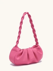 Pleated Underarm Bag - Hot Pink - View 2