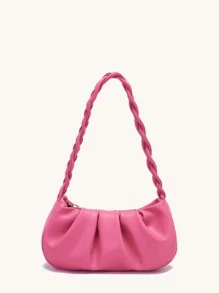 Pleated Underarm Bag - Hot Pink - View 1