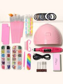 UV LED Light For Gel NailsNail Lamp Set, 45pcs Plastic Multicolor Nail Kit For Nail Salon,UV LED Light For Gel Nails, Nail Art Decorations Manicure Tools DIY Salon Home Gifts - Multicolor - View 1