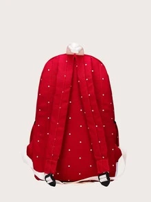 3入組波卡圓圓點圖案孩子們二合一套裝 - 紅色 - 查看 3