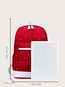 3入組波卡圓圓點圖案孩子們二合一套裝 - 紅色 - 查看 5