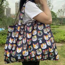 Large Capacity Portable Shopping Lightweight Foldable Tote Bag For Hand And Shoulder Carrying - Multicolor - View 4
