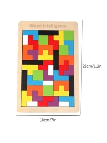 1set Wooden Puzzle Block, Modern Color Block Puzzle Block Toy For Kids,Wooden Blocks Wholesale Children's Baby Puzzle Toy Russian Three-Dimensional Puzzle