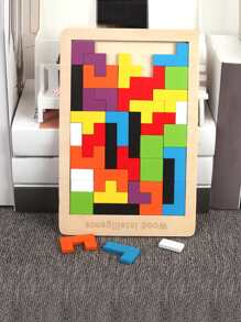 1set Wooden Puzzle Block, Modern Color Block Puzzle Block Toy For Kids,Wooden Blocks Wholesale Children's Baby Puzzle Toy Russian Three-Dimensional Puzzle