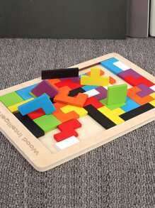 1set Wooden Puzzle Block, Modern Color Block Puzzle Block Toy For Kids,Wooden Blocks Wholesale Children's Baby Puzzle Toy Russian Three-Dimensional Puzzle