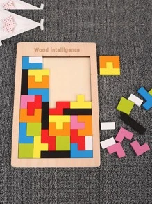 1set Wooden Puzzle Block, Modern Color Block Puzzle Block Toy For Kids,Wooden Blocks Wholesale Children's Baby Puzzle Toy Russian Three-Dimensional Puzzle