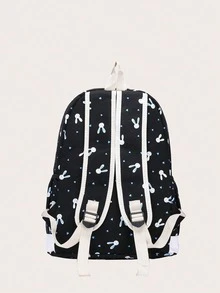 4入組孩子們卡通兔子圖案混合性套裝 - 黑色 - 查看 4