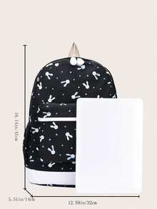 4入組孩子們卡通兔子圖案混合性套裝 - 黑色 - 查看 2