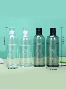 1pc High Capacity Plastic Water Bottle With Time Scale, Portable And Beautiful Drinking Cup For Women, For Outdoor, Camping - Black - View 6