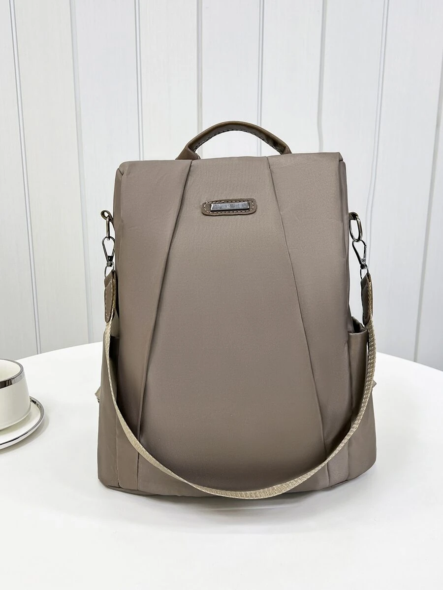 防水、轻便、防盗中号经典背包黑色简约可调节肩带书包适合毕业生、少女、大一、大二、大三和大四学生、大学和高中，非常适合户外、旅行和返校拉链、多功能、存储、便携式学校用品、学校背包大学、工作、高中、返校、旅行、户外适合少女、适合在校学生、适合女士、适合女性复古、可爱、时尚、简约、时尚皮革背包 - 卡其色 - 查看 1