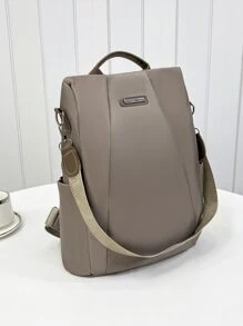 防水、轻便、防盗中号经典背包黑色简约可调节肩带书包适合毕业生、少女、大一、大二、大三和大四学生、大学和高中，非常适合户外、旅行和返校拉链、多功能、存储、便携式学校用品、学校背包大学、工作、高中、返校、旅行、户外适合少女、适合在校学生、适合女士、适合女性复古、可爱、时尚、简约、时尚皮革背包 - 卡其色 - 查看 2