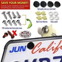 Silicone License Plate Frame - 1 Pack Black License Plate Frame,Front or Rear Cover Slim Holder with Screws, Black Screw Caps, with Rust-Proof.  Rattle-Proof.  Weather-Proof for Women, Men - Black - View 6