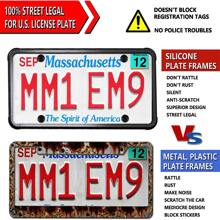Silicone License Plate Frame - 1 Pack Black License Plate Frame,Front or Rear Cover Slim Holder with Screws, Black Screw Caps, with Rust-Proof.  Rattle-Proof.  Weather-Proof for Women, Men - Black - View 4