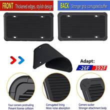 Silicone License Plate Frame - 1 Pack Black License Plate Frame,Front or Rear Cover Slim Holder with Screws, Black Screw Caps, with Rust-Proof.  Rattle-Proof.  Weather-Proof for Women, Men - Black - View 3