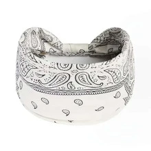 1入boho風格女士時尚彈性寬髮箍,打結頭巾頭箍,瑜珈運動吸汗頭箍,彈性頭箍時尚包裝頭箍,青少年女孩的髮飾 - 藍色 - 查看 9