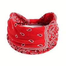 1入boho風格女士時尚彈性寬髮箍,打結頭巾頭箍,瑜珈運動吸汗頭箍,彈性頭箍時尚包裝頭箍,青少年女孩的髮飾 - 藍色 - 查看 8