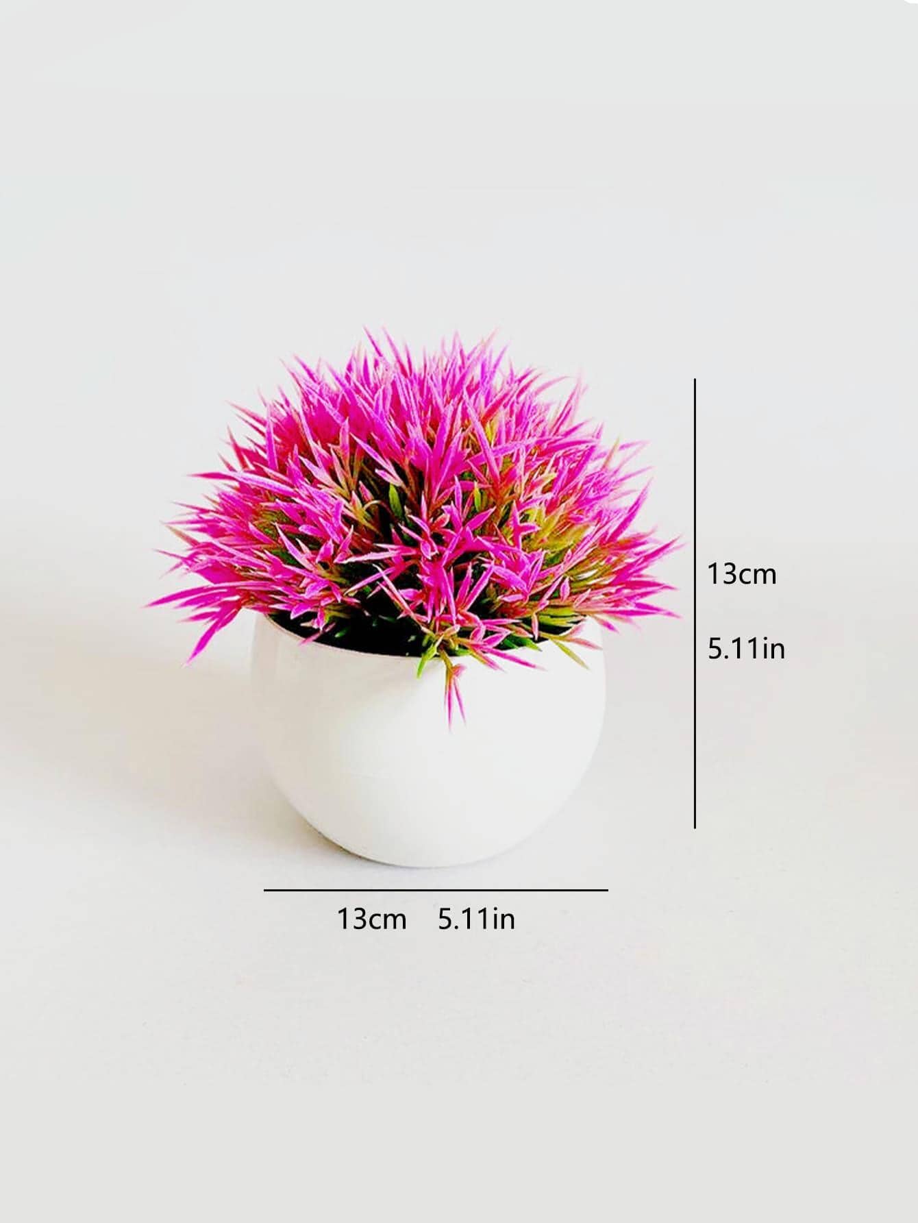 1pc Artificial Plants Potted Green Bonsai, Small Tree Grass Plant Pot Ornament, Fake Flower For Home Garden Decoration Wedding Party - Green - View 3