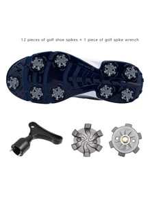 1 Set Golf Shoes Replacement And Repair Tool Kit, Including 1 Wrench And 12 Spikes With Anti-skid Design - Grey - View 5