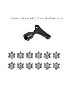 1 Set Golf Shoes Replacement And Repair Tool Kit, Including 1 Wrench And 12 Spikes With Anti-skid Design - Grey - View 4