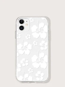 Flower Print Clear Phone Case - Multicolor - View 2
