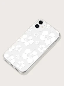 Flower Print Clear Phone Case - Multicolor - View 3
