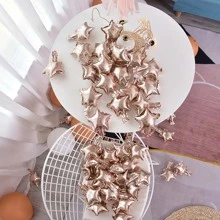 50pcs/pack 5 Inch Rose Gold & Gold Star Shaped Aluminum Foil Balloons Party Decorations - Rose Gold - View 1