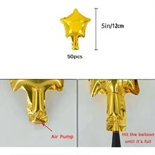 50pcs/pack 5 Inch Rose Gold & Gold Star Shaped Aluminum Foil Balloons Party Decorations - Rose Gold - View 3