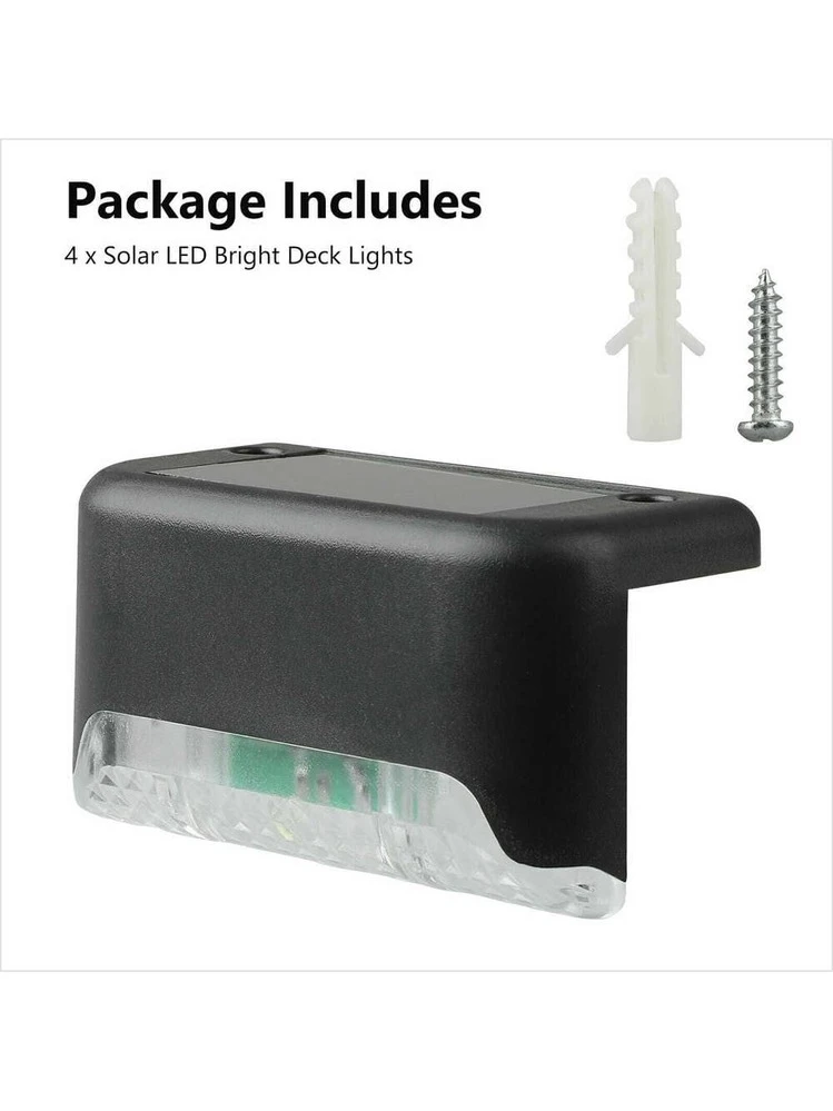 4-Pack Solar LED Deck Lights - Bright, Waterproof Outdoor Lighting For Patio/Railing