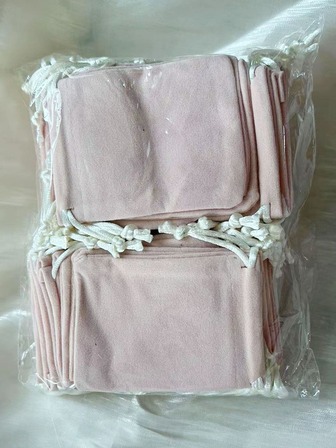 50 tejido Bottom de un solo lado flocado con cordón Accesorios de joya Bolso