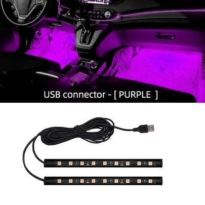 1 Miếng 2 trong1 USB Ô tô/xe hơi Trang trí Ánh sáng môi trường xung quanh