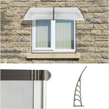 40"x 80" Gray Color Polycarbonate Front Door Window Awning Patio Cover Canopy - 白色 - 查看 1