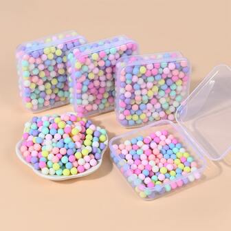 Diy Accessory Macaron Colored Holeless Round Beads