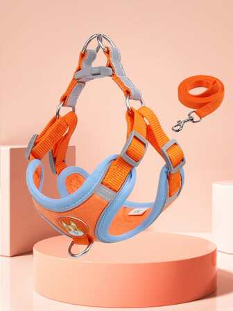 1套裝的寵物背心和背帶適用於小狗,狗狗胸部後裝飾服裝