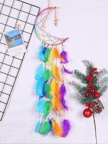 1 件甜美粉色羽毛装饰，房间墙壁装饰大号手工羽毛，家居装饰卧室创意装饰节日礼物 - 彩色 - 查看 3